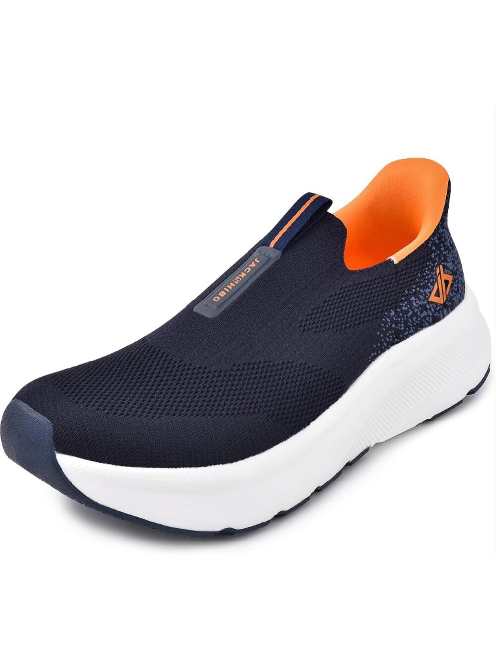 Men's Blue Wide Toe Breathable Lacing Free Orthopedic Walking Sneaker